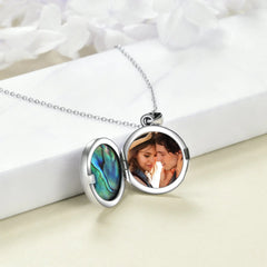 925 Sterling Silver Celtic Knot Photo Locket Necklace for Women - Silver - 5