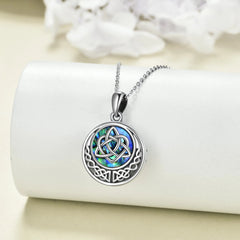 925 Sterling Silver Celtic Knot Photo Locket Necklace for Women - Silver - 5