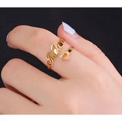 Adjustable Custom Name Stainless Steel Custom Ring - 7