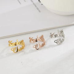 Adjustable Custom Name Stainless Steel Custom Ring - 7