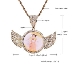 Angel Wings Photo Frame Necklace - 7