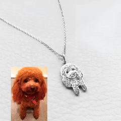 Cat And Puppy Photo Custom Necklace - Sliver - 7