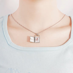 Creative Diy Lettering Color Printing Photo Frame Padlock Necklace - 7