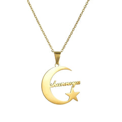 Creative Name Necklace Girl Personality Moon Star - 7