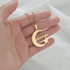 Creative Name Necklace Girl Personality Moon Star - 7