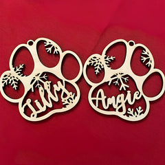 Creative Personalized Dog Name Pet Dog Paw Christmas Decorations