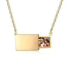 Creative Pull Out Photo Envelope Necklace - Gold - 7