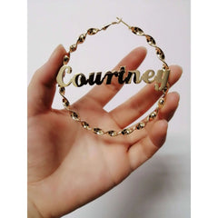 Cross-Border Hot Sale High-End Customized Name Letter Stainless Steel Ear Hoop Earrings European And American Fashion