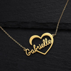Cross-border Ins Fashion Stainless Steel English Lettering Name Cutting Pendant Trendy Titanium Steel Peach Heart Sexy