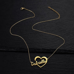 Cross-border Ins Fashion Stainless Steel English Lettering Name Cutting Pendant Trendy Titanium Steel Peach Heart Sexy