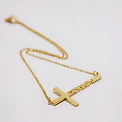 Cross Necklace Personalized Name Stainless Steel Clavicle Necklace - 7