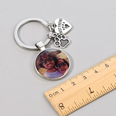 Custom DIY Pet Dog Photo Mini Heart Keychain - Silver - 7