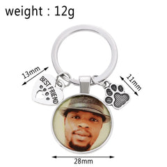 Custom DIY Pet Dog Photo Mini Heart Keychain - Silver - 7