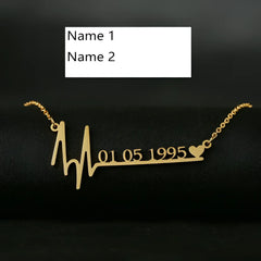 Custom heartbeat name necklace - 7
