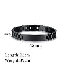 Custom Laser Engraved Bracelets Personalized Bracelet Engravable Stainless Steel Jewelry Gifts - Black / 2Style - 7