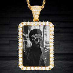 Custom Made Photo Squar Medallions Necklace - 7