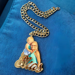 Custom Name Children’s Painting Photo Necklace Artwork - Necklace - 7