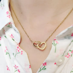 Custom Name Necklace Personalized Double Heart Forever Personalized Name Necklace With 2 Names For Women - 7