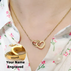 Custom Name Necklace Personalized Double Heart Forever Personalized Name Necklace With 2 Names For Women - 7