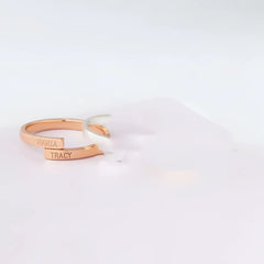 Custom Name Ring Gold Plated Couple - 7