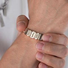 Custom Names Beaded Bracelet Stainless Steel Bracelet Personalized Bracelet Jewellry Gift For Mother Father Girlfriend