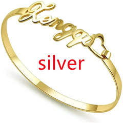 Custom Stainless Steel Name Necklace Electroplated English - Silver / Bracelet - 7
