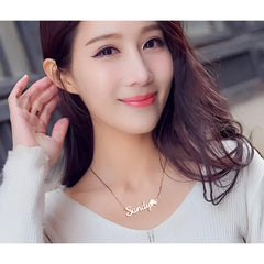 Custom Stainless Steel Name Necklace European And American 18K Personality English Letter Female Clavicle Chain - 7