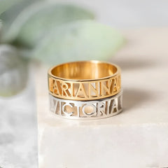 Custom Stainless Steel Name Ring Handmade Letters - 7