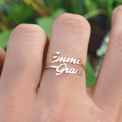 Double Name Ring Custom - 7