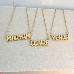 Customized Bubble Name Necklace Fashionable Mini 3D Letter Necklace - 7