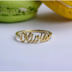 Customized English Alphabet Stainless Steel Name Ring - 7