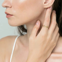 Customized English Alphabet Stainless Steel Name Ring - 7