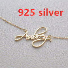 Customized Personalized Name Gold Copper Alloy Letter Pendant Necklace - Golden 925silver - Necklace