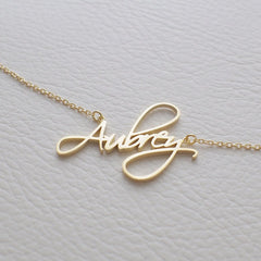 Customized Personalized Name Gold Copper Alloy Letter Pendant Necklace - Necklace
