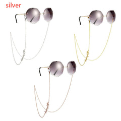Customized Titanium Steel Name Glasses Chain Sunglasses - Silver - 7