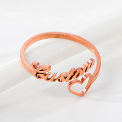 Customized Titanium Steel Name Ring With Stainless Steel Letters - 7