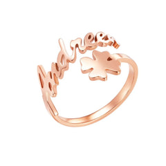 Customized Titanium Steel Name Ring With Stainless Steel Letters - 7