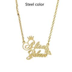 Cut Name Frosted Necklace With Simple And Elegant Temperament - Steel color - 7