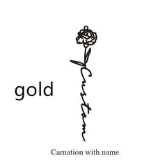 December Birthday Flower Name Ring - January / Gold - 7