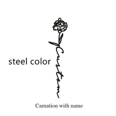 December Birthday Flower Name Ring - January / Silver - 7