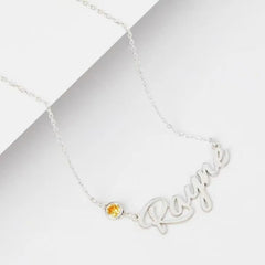 DIY Birth Stone Personalized Stainless Steel Necklace - 7