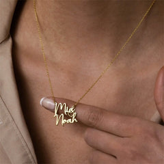 DIY Double Name Letter Stainless Steel Necklace - 7