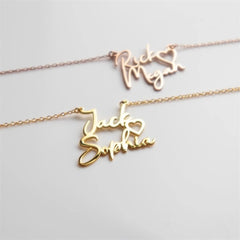 DIY Double Name Letter Stainless Steel Necklace - 7