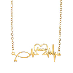 DIY Jewelry One Piece Cut Letter Name Necklace - Gold - 7