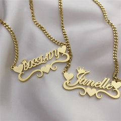 Diy Name Custom Necklace Couple Stainless Steel Pendant - 7