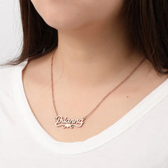 DIY Name Stainless Steel Cut Letter Necklace Ladies European And American Jewelry - 7