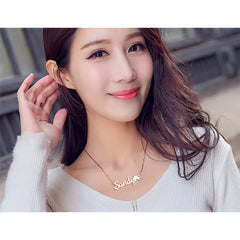 DIY One Piece Cut Name Jewelry Letter Zircon Diamond Necklace - 7