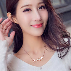 DIY One Piece Cut Name Jewelry Letter Zircon Diamond Necklace - 7