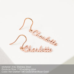 DIY Personalized Custom Stainless Steel Name Earrings - 7