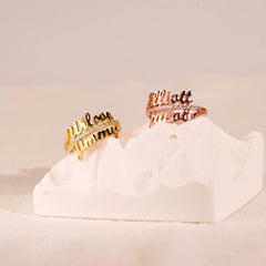 DIY Personalized Double Name Ring 925 Sterling Silver - 7